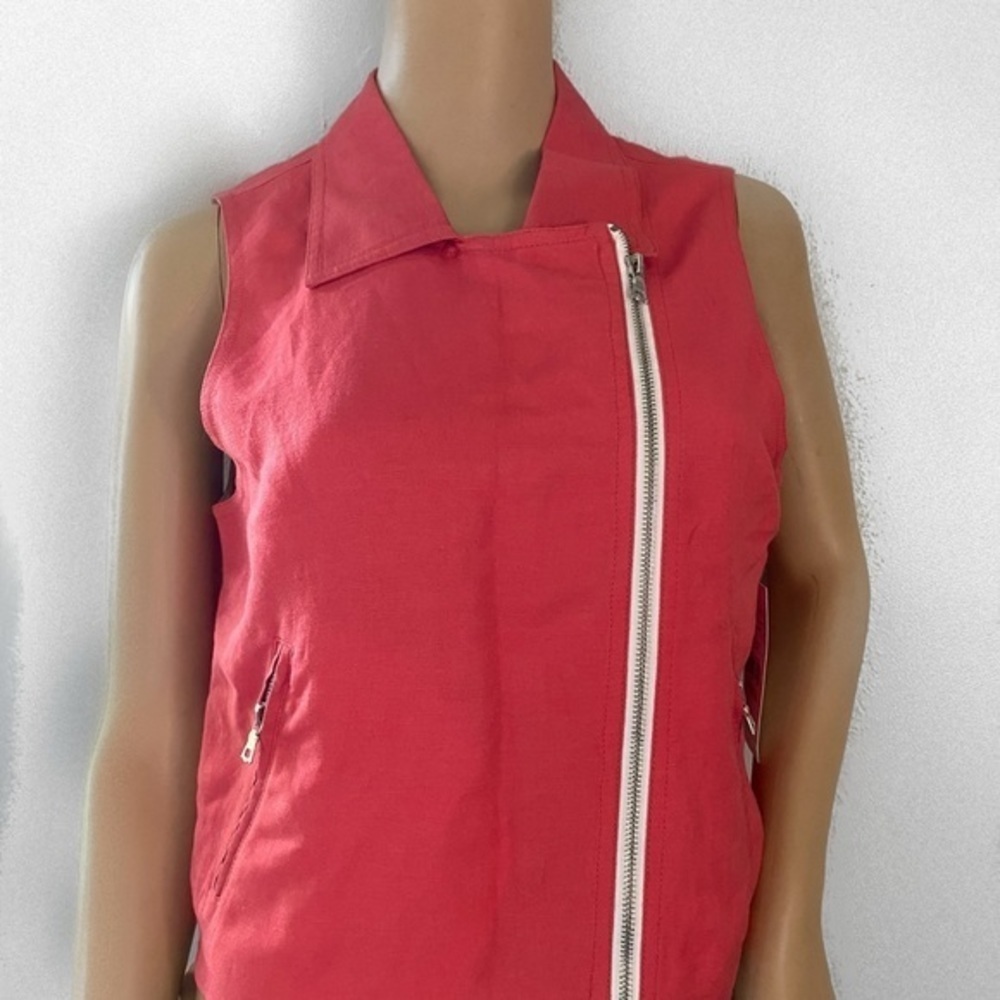 Karen Kane moto vest jacket size S linen blend - Picture 5 of 12